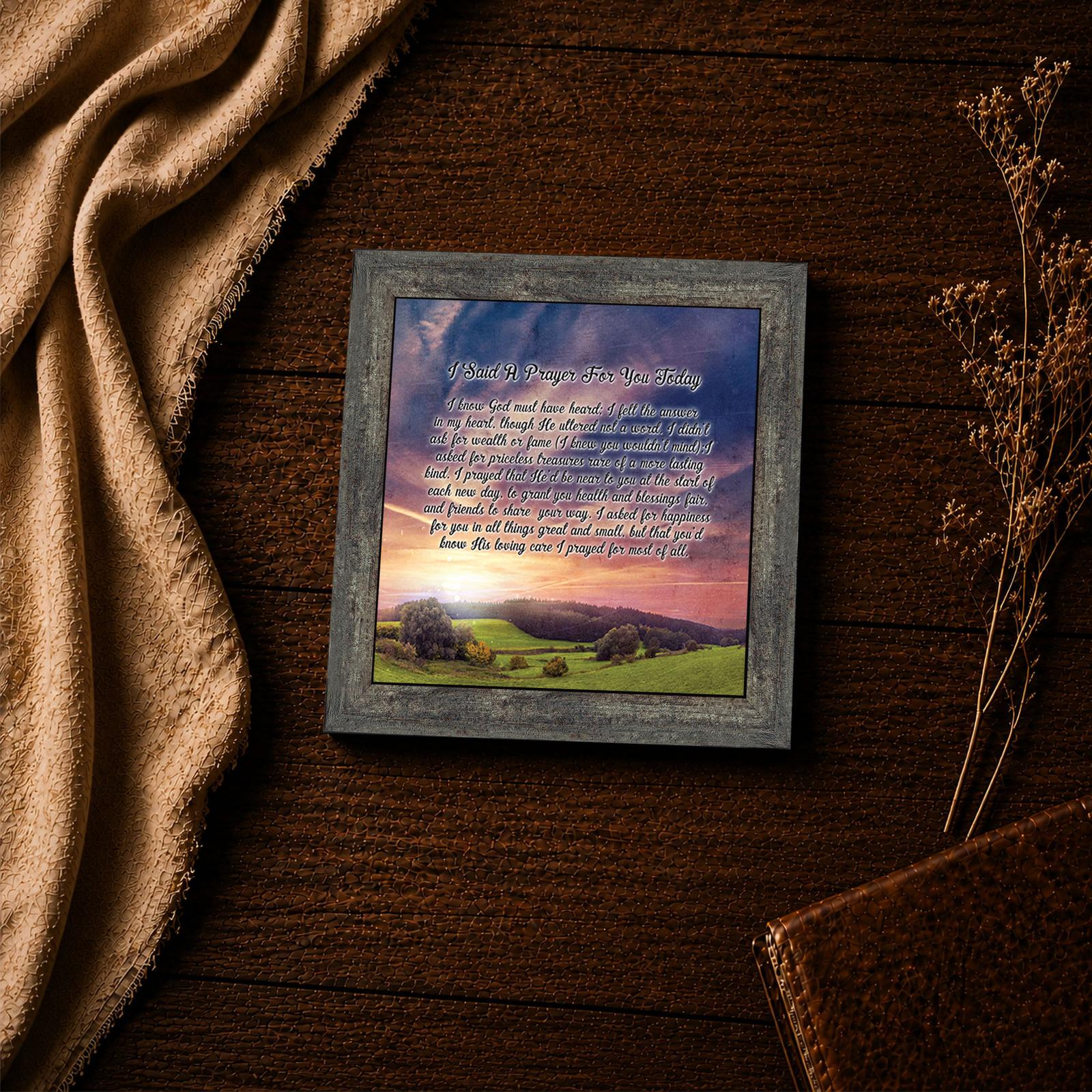 Sunset meadow prayer poem framed print - Christian wall art