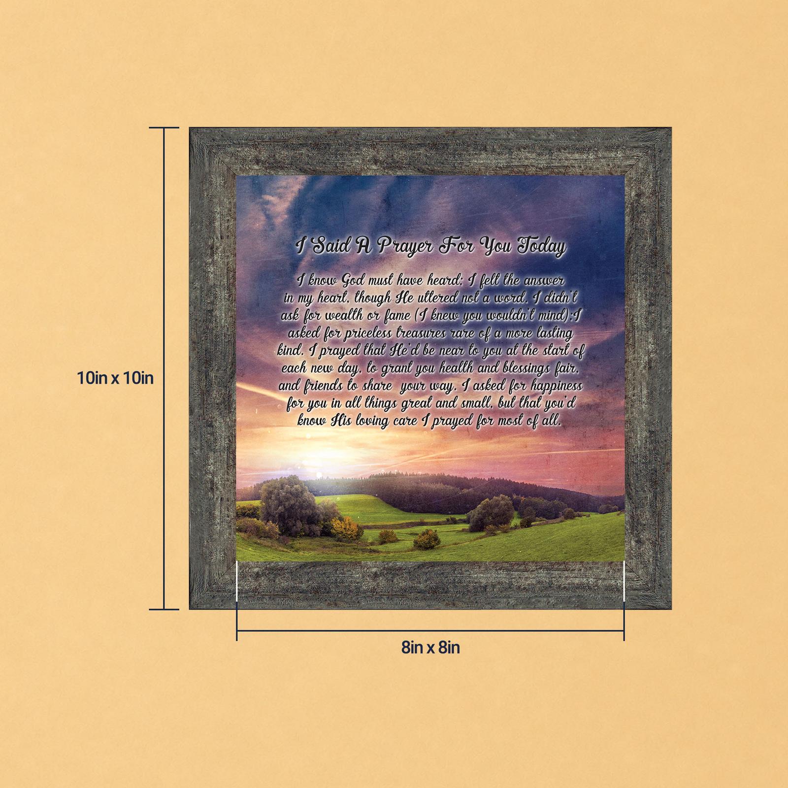 I Said a Prayer for You Today framed print with sunset meadow by Crossroads Home Decor