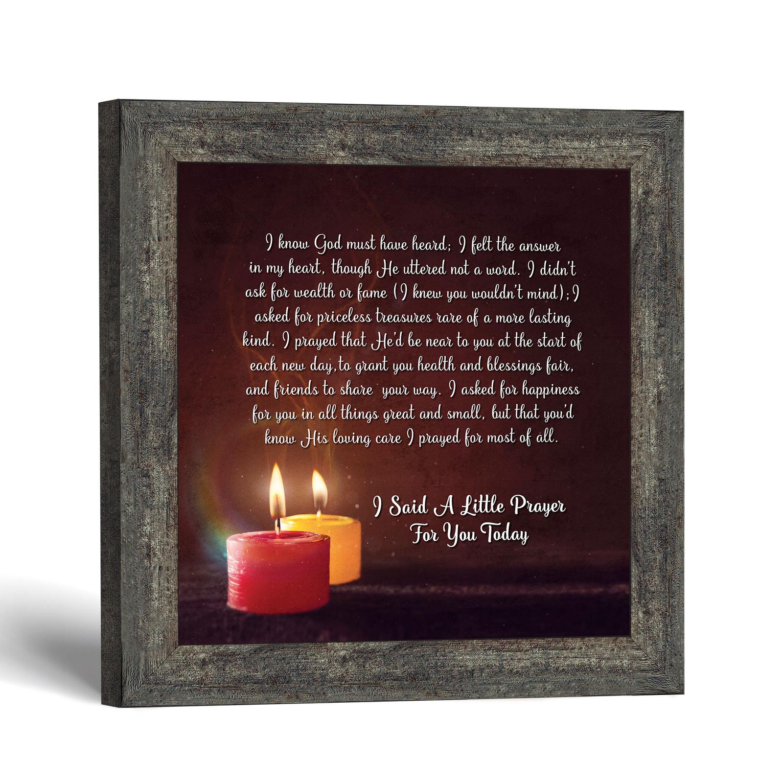 Prayer for a Friend framed print - I Said A Little Prayer For You Today poem by Crossroads Home Decor