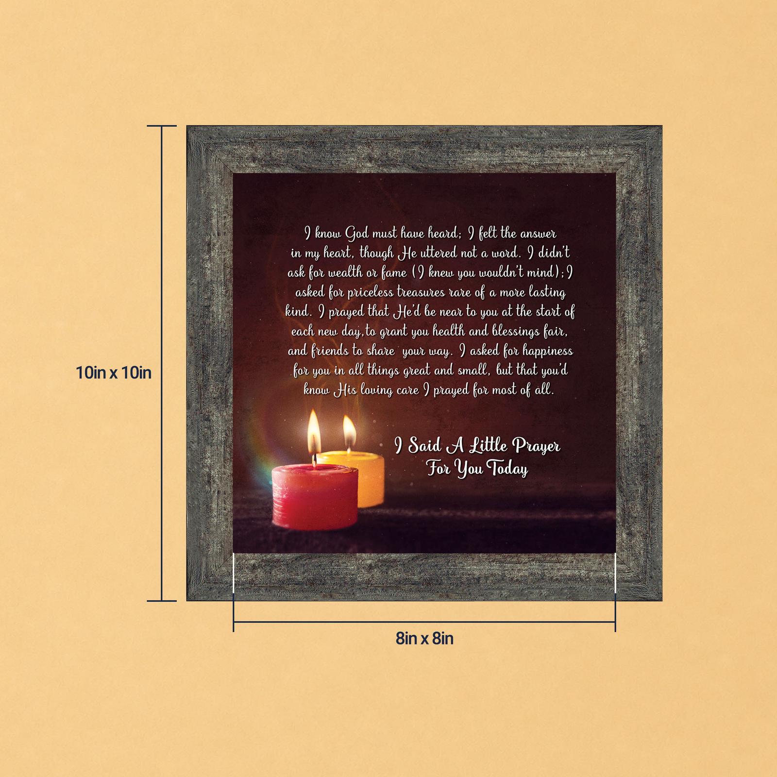Prayer for a Friend framed print - I Said A Little Prayer For You Today poem by Crossroads Home Decor