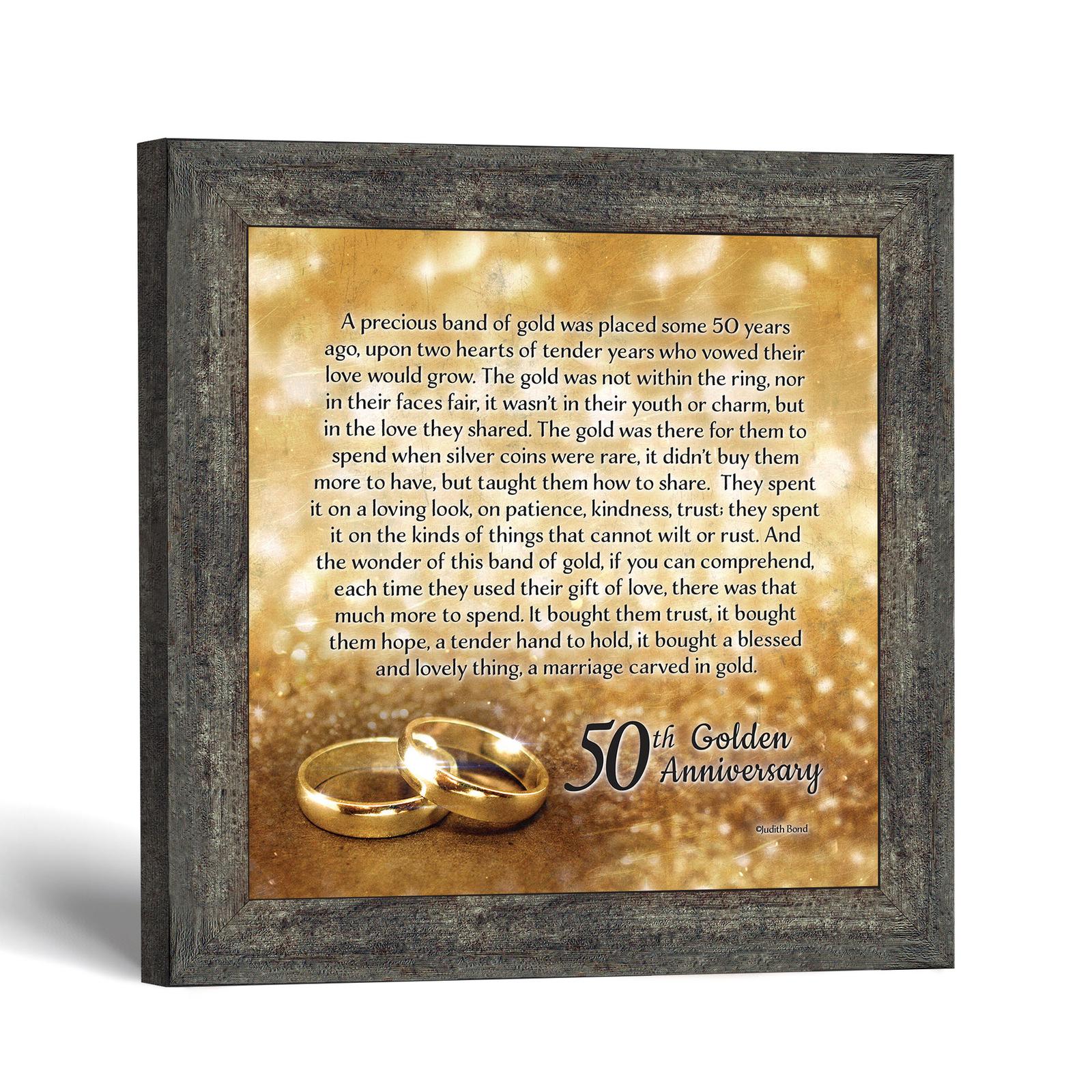 50th Anniversary Bands of Gold framed print - Bands of Gold poem by Crossroads Home Decor