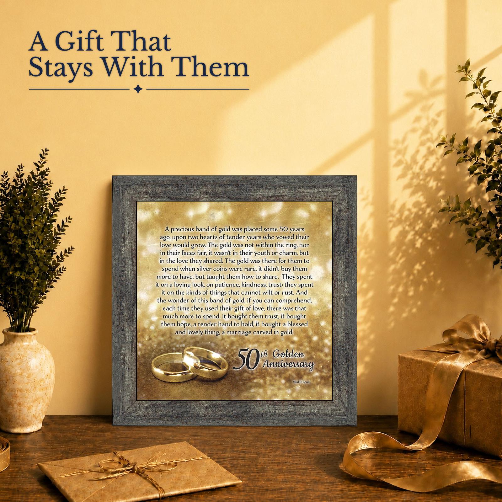 50th anniversary gift - framed print for parents celebrating a golden wedding
