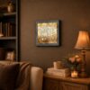 50th Anniversary Bands of Gold framed wall art displayed in an entryway