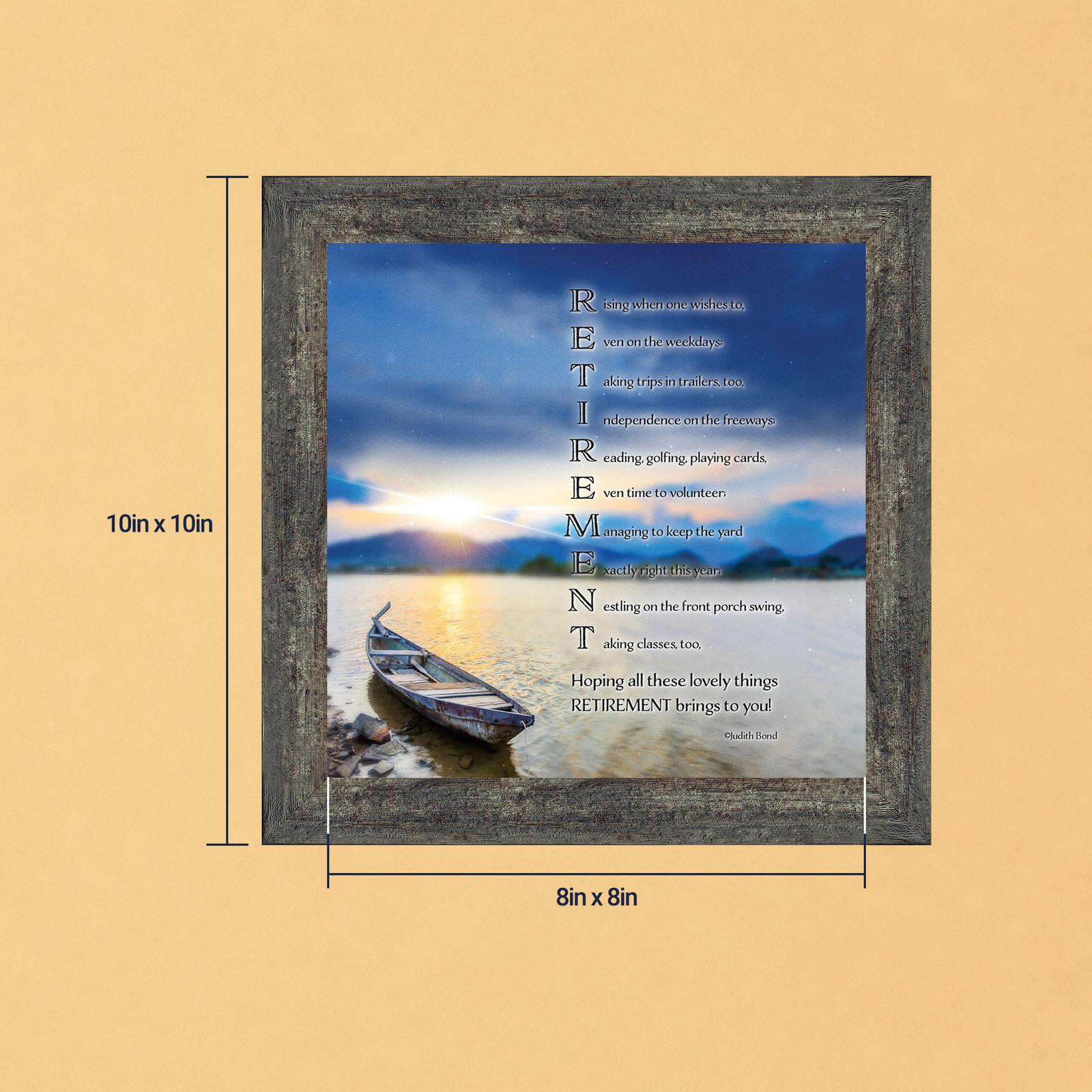 Retirement poem framed wall art - RETIREMENT acrostic by Judith Bond - Crossroads Home Decor