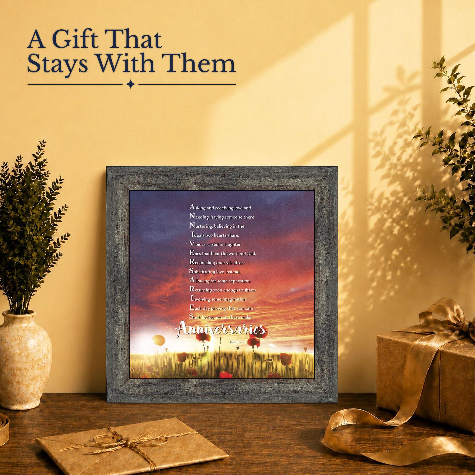 Anniversary gifts for parents - framed poem print for a milestone year
