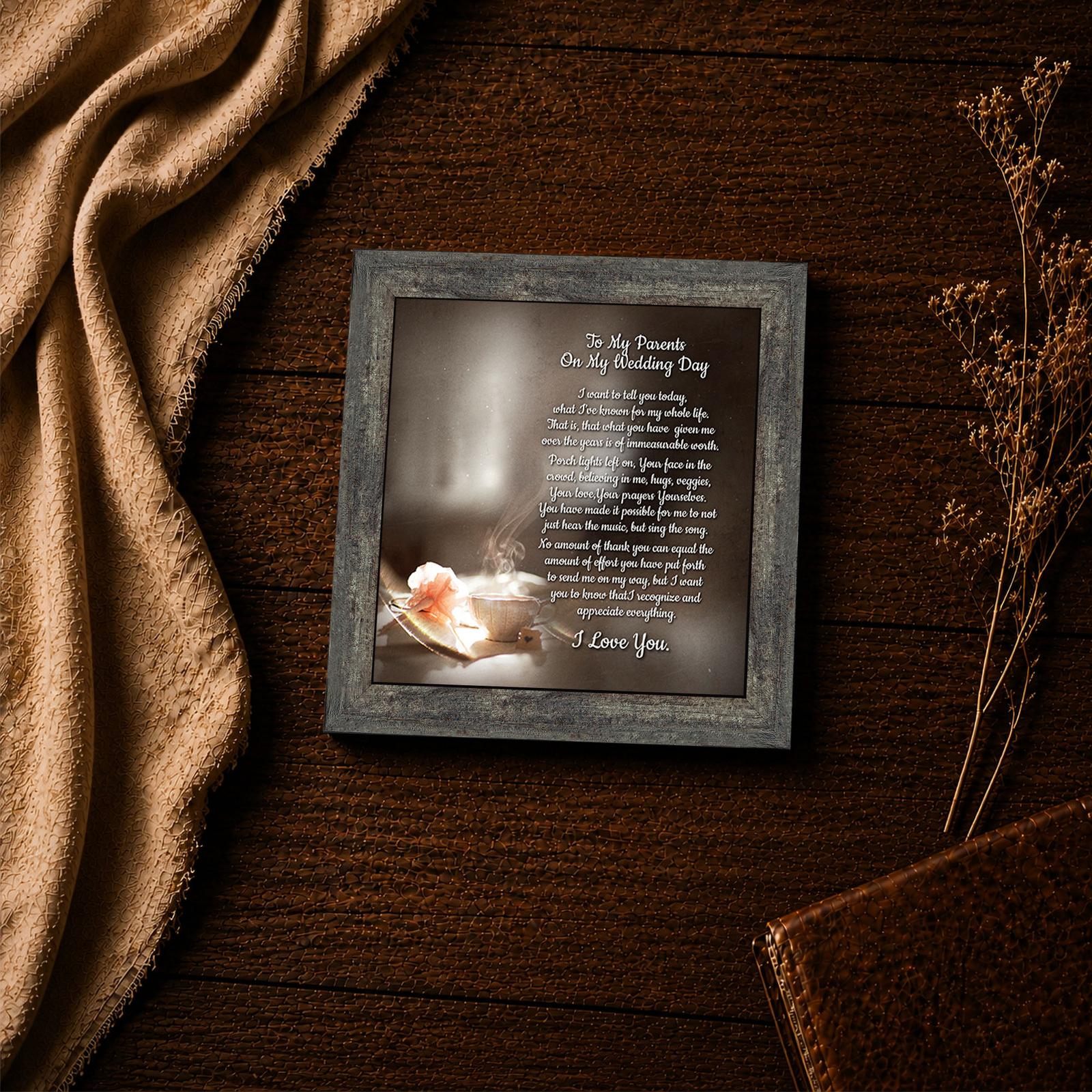 To My Parents on My Wedding Day poem close-up - wedding thank-you verse