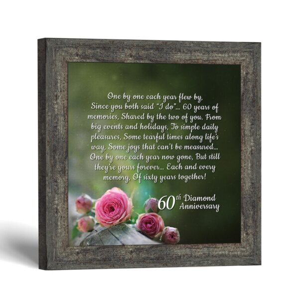 60th Diamond Anniversary framed print - Diamond Anniversary Verse by Crossroads Home Decor
