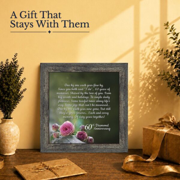 60th Diamond Anniversary gift - framed print for parents