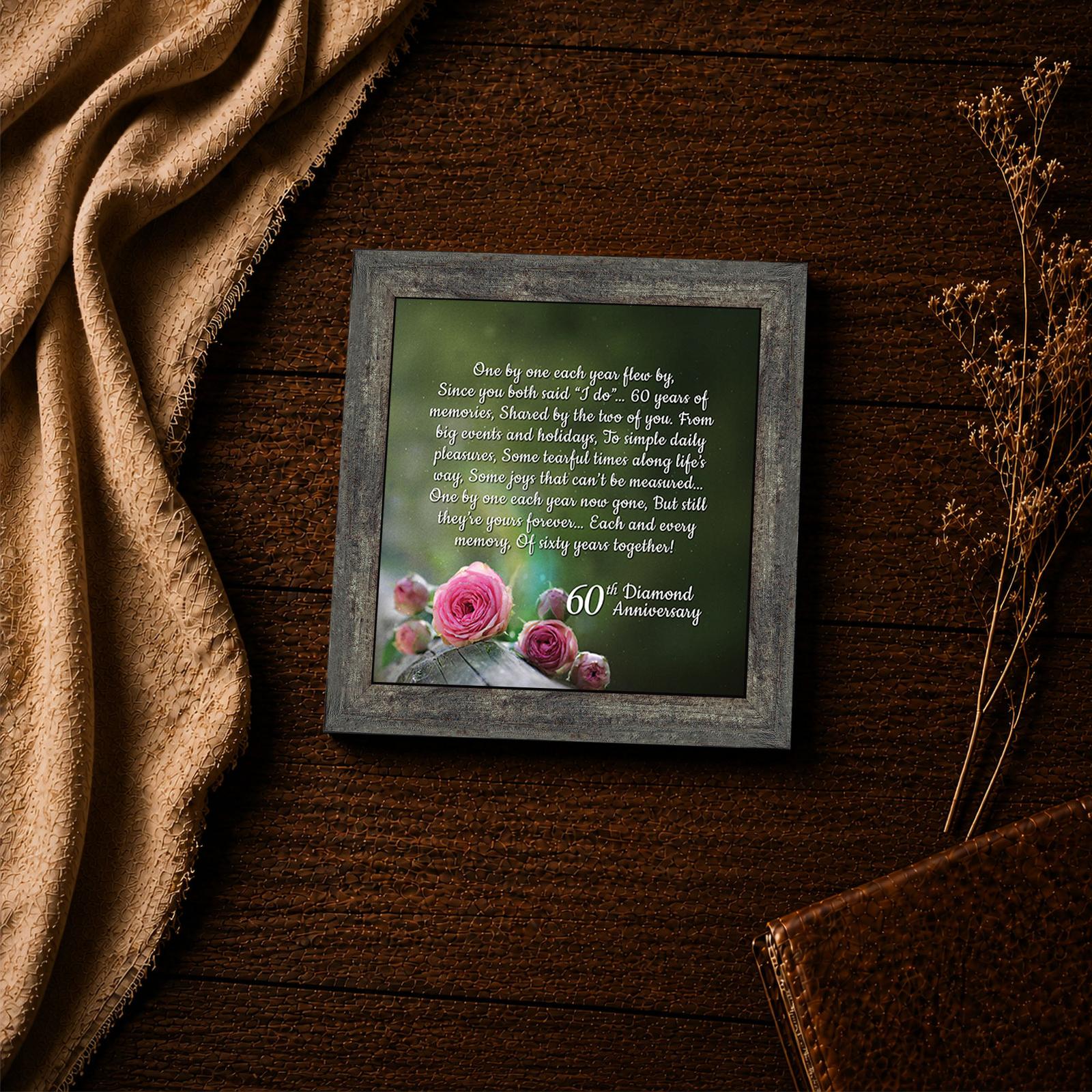 8615BW-4 Diamond Anniversary Verse framed print - 60th anniversary inspirational wall art