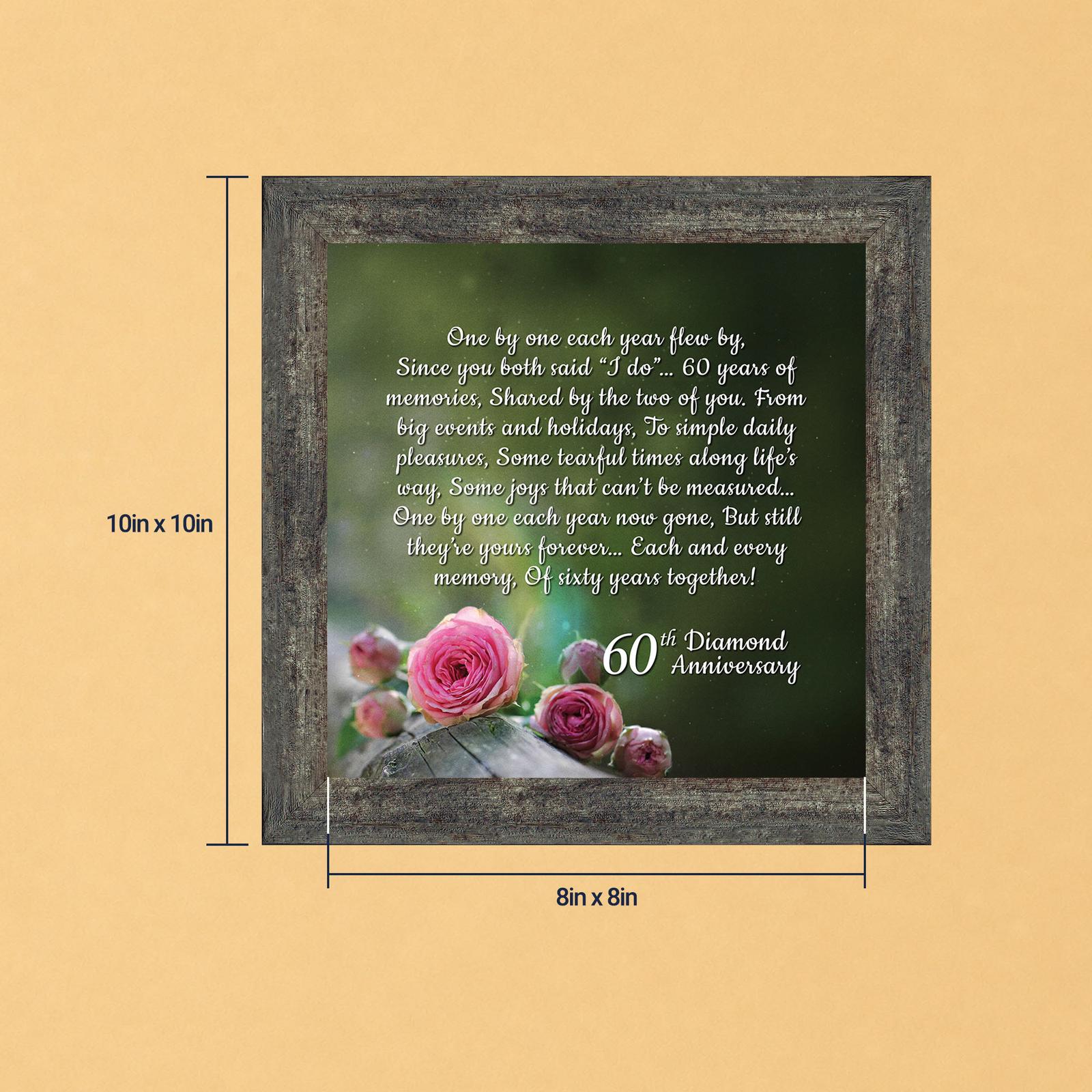 8615BW-8 60th Diamond Anniversary framed print - Diamond Anniversary Verse by Crossroads Home Decor