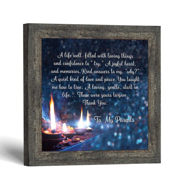 Thank you to my parents framed poem print – To My Parents poem by Crossroads Home Decor