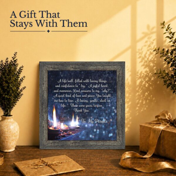 To My Parents poem gift – framed keepsake for Mom and Dad