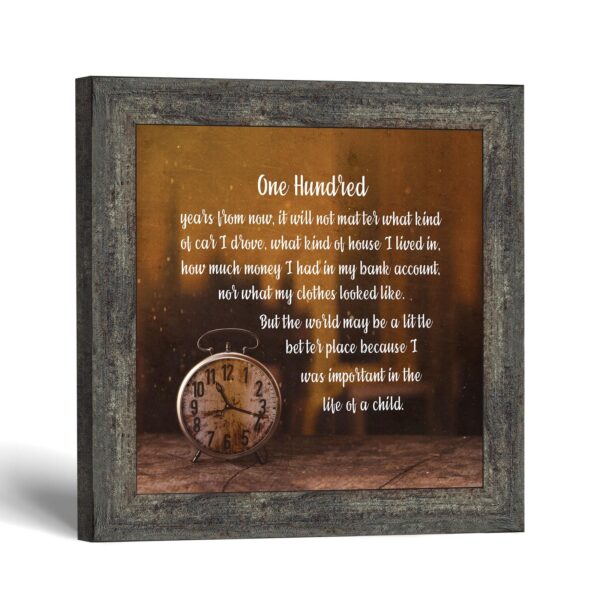 100 Years From Now framed print with antique clock - Crossroads Home Decor