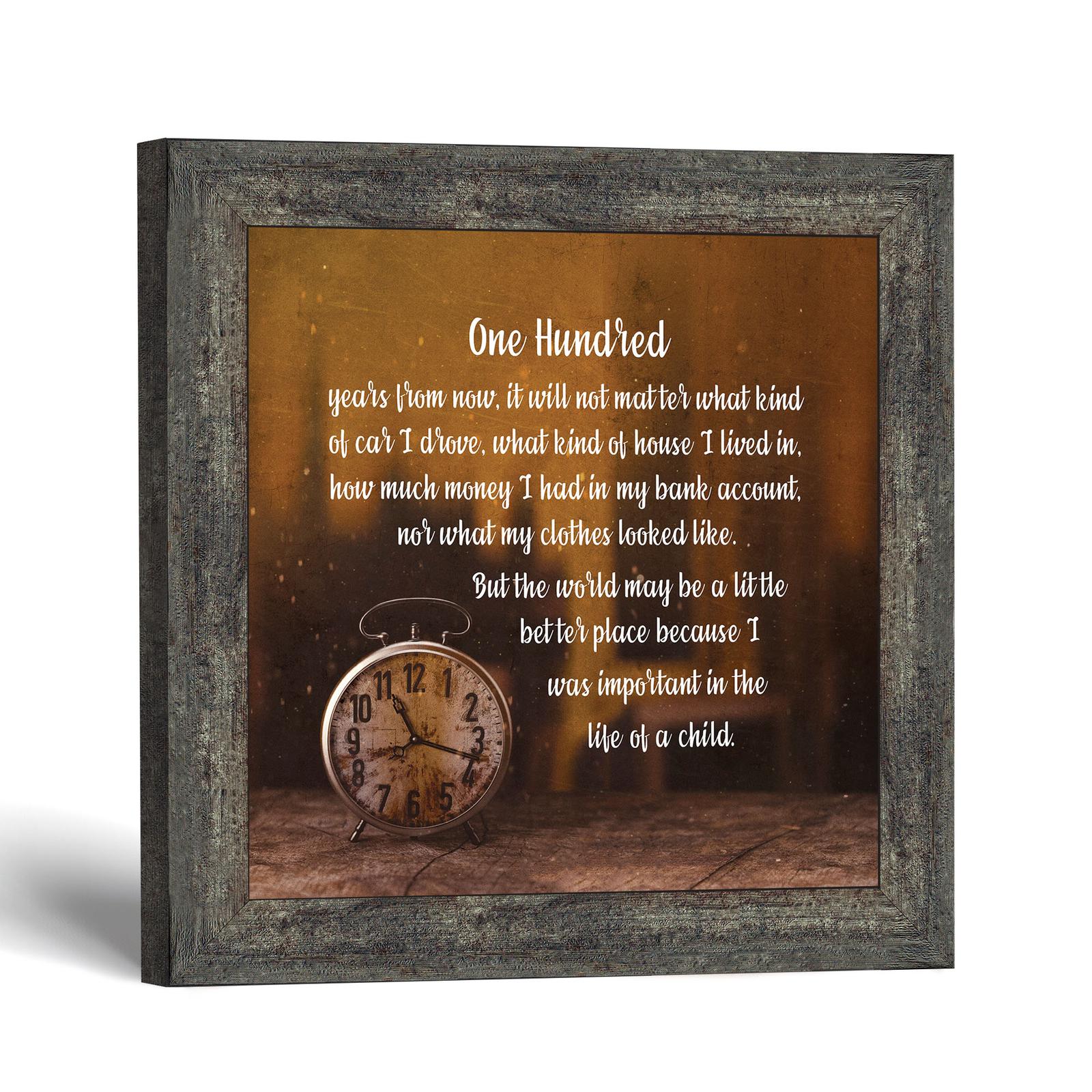 100 Years From Now framed print with antique clock - Crossroads Home Decor
