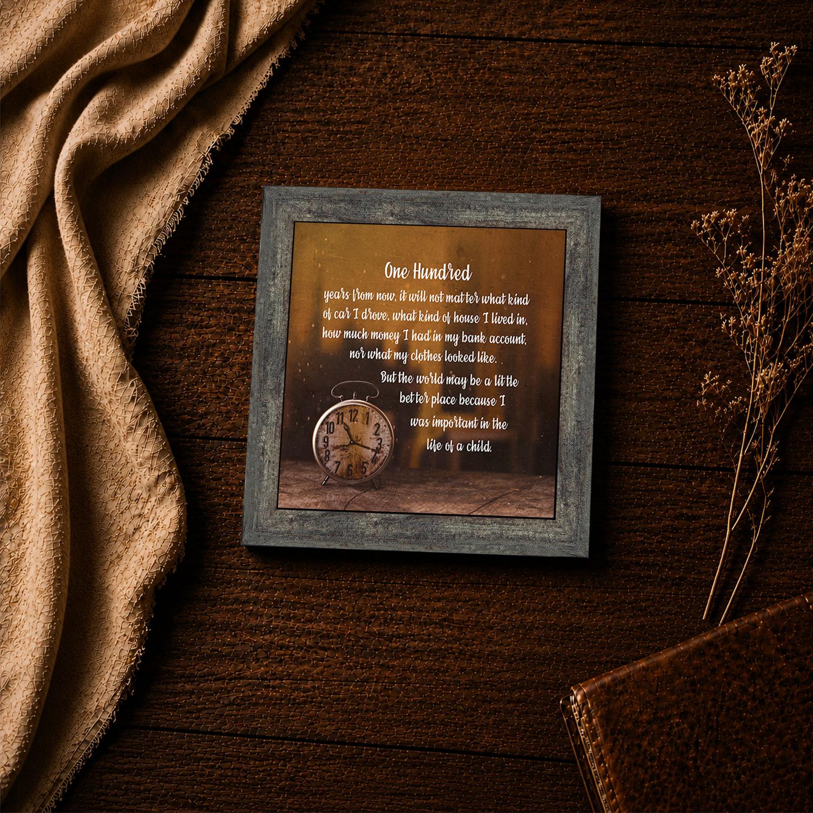 100 Years From Now poem close-up - Forest Witcraft teacher verse