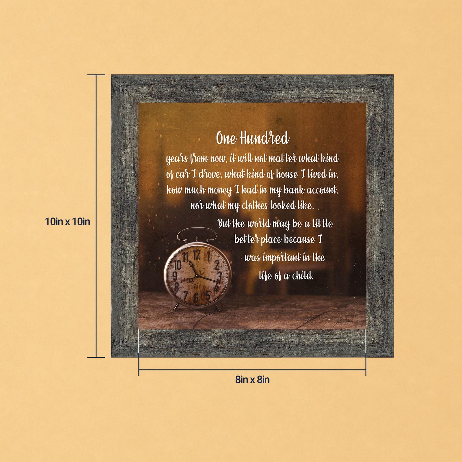 100 Years From Now framed print with antique clock - Crossroads Home Decor