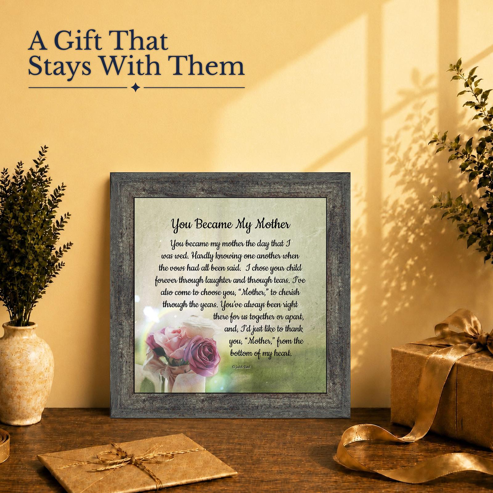 Mother in law gift - poem framed print for wedding and bonus moms