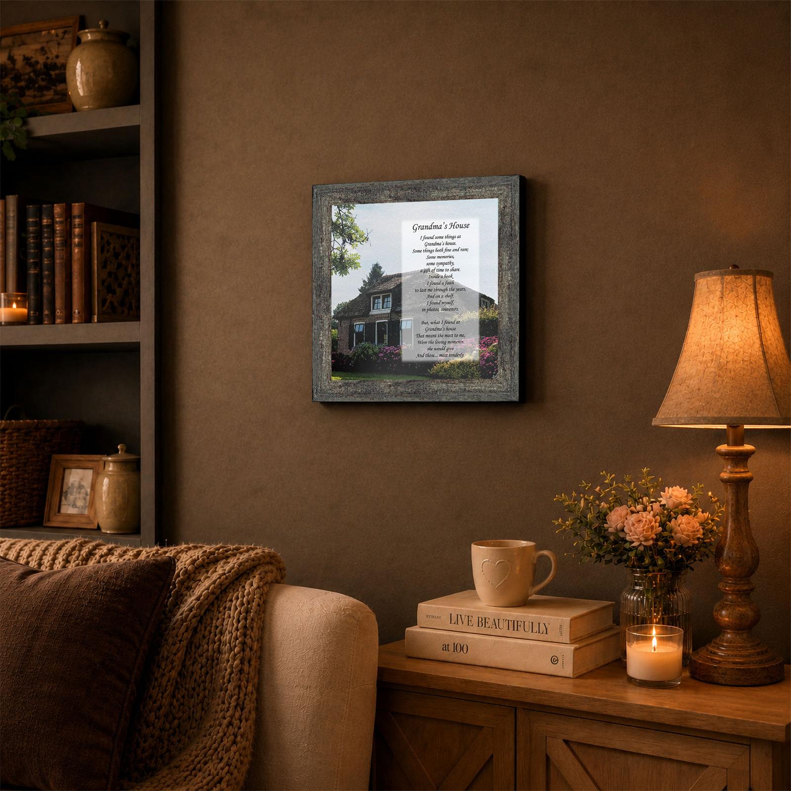 Grandma's House framed wall art displayed in a hallway gallery wall