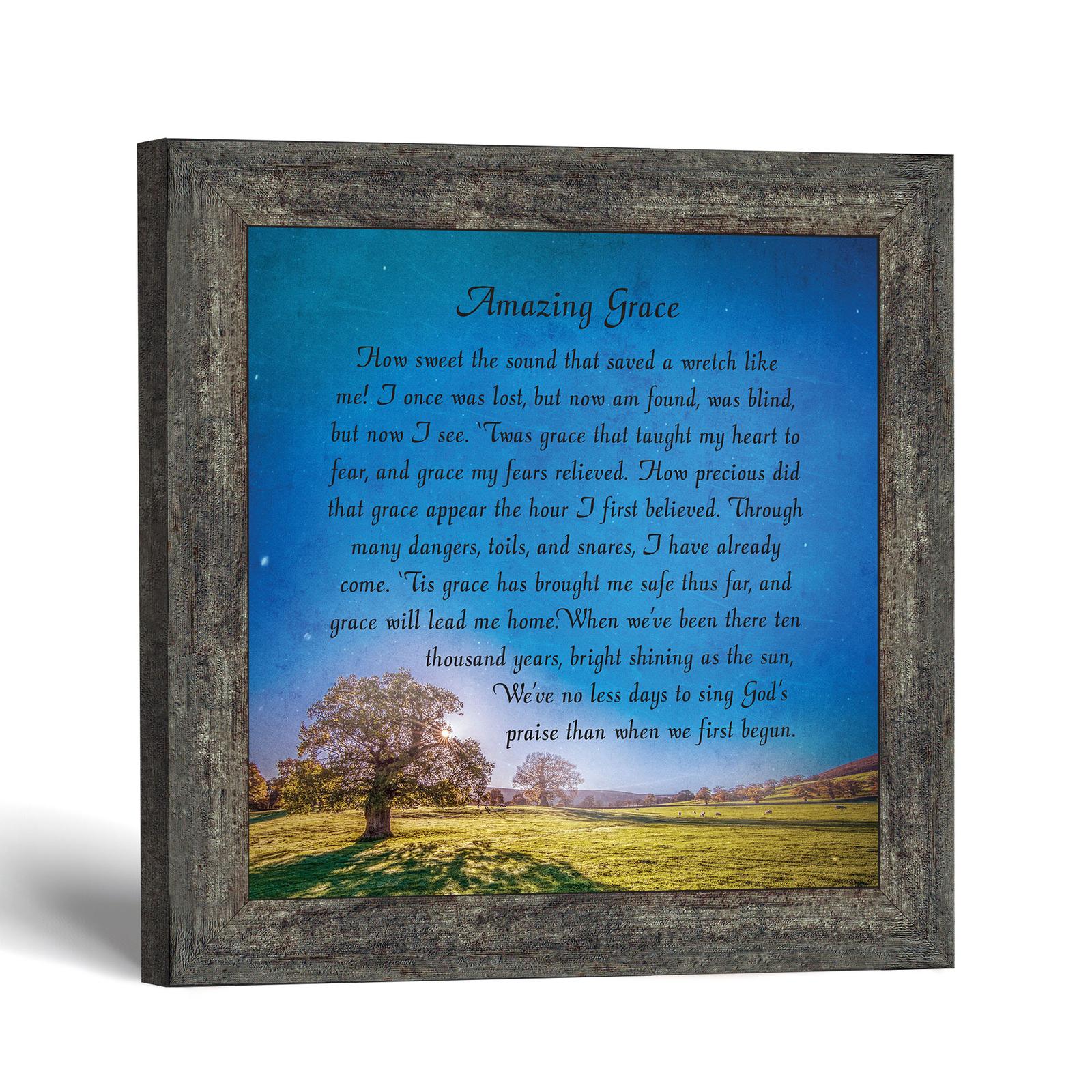 Amazing Grace framed print - Amazing Grace Hymn by Crossroads Home Decor