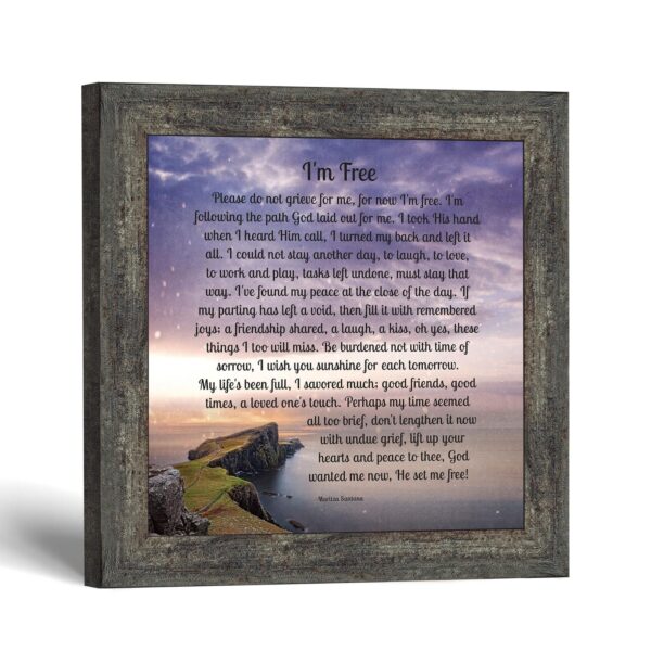 I'm Free poem wall art with lighthouse cliff scene - Crossroads Home Decor
