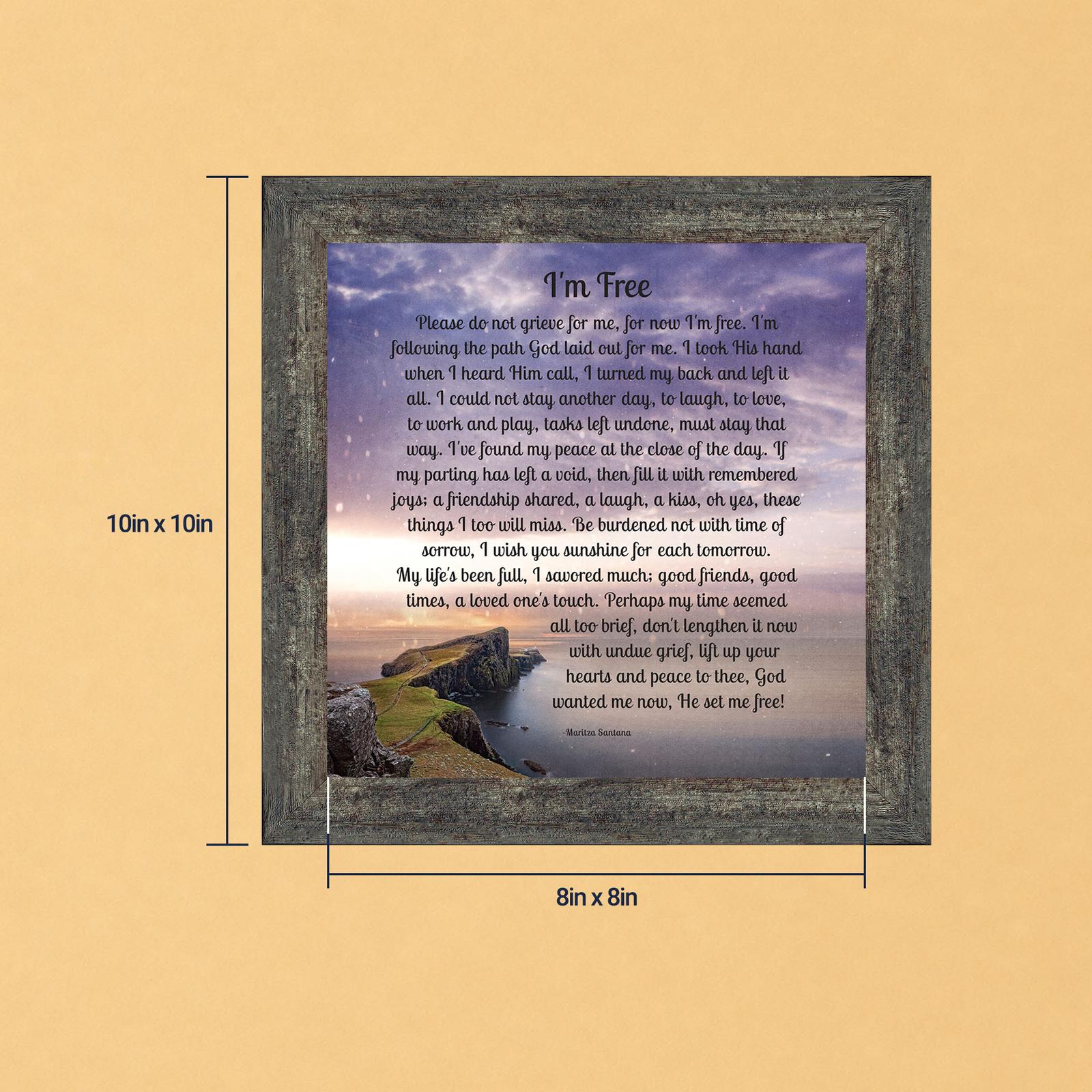 I'm Free poem wall art with lighthouse cliff scene - Crossroads Home Decor