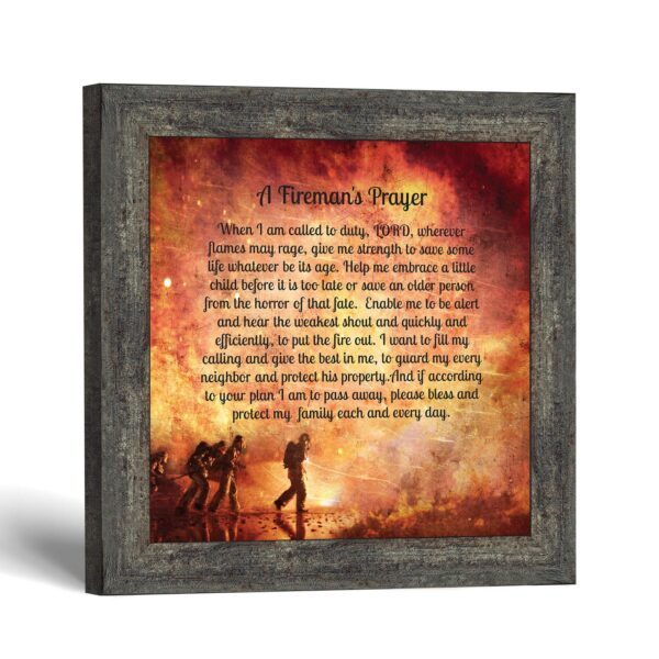 Firefighters Prayer framed print, firefighter tribute by Crossroads Home Decor
