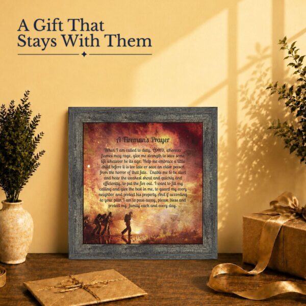 Firefighters Prayer gift framed print for a firefighter graduation or retirement