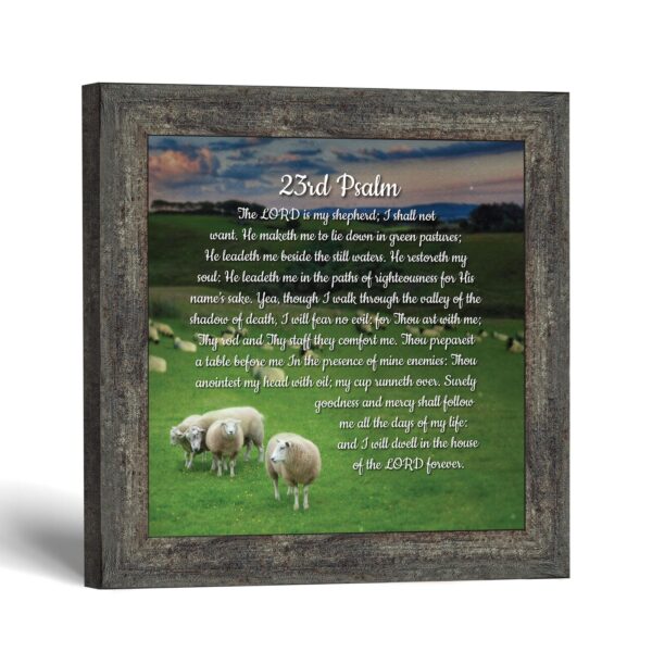 23rd Psalm framed print - The Lord Is My Shepherd Psalm 23 by Crossroads Home Decor