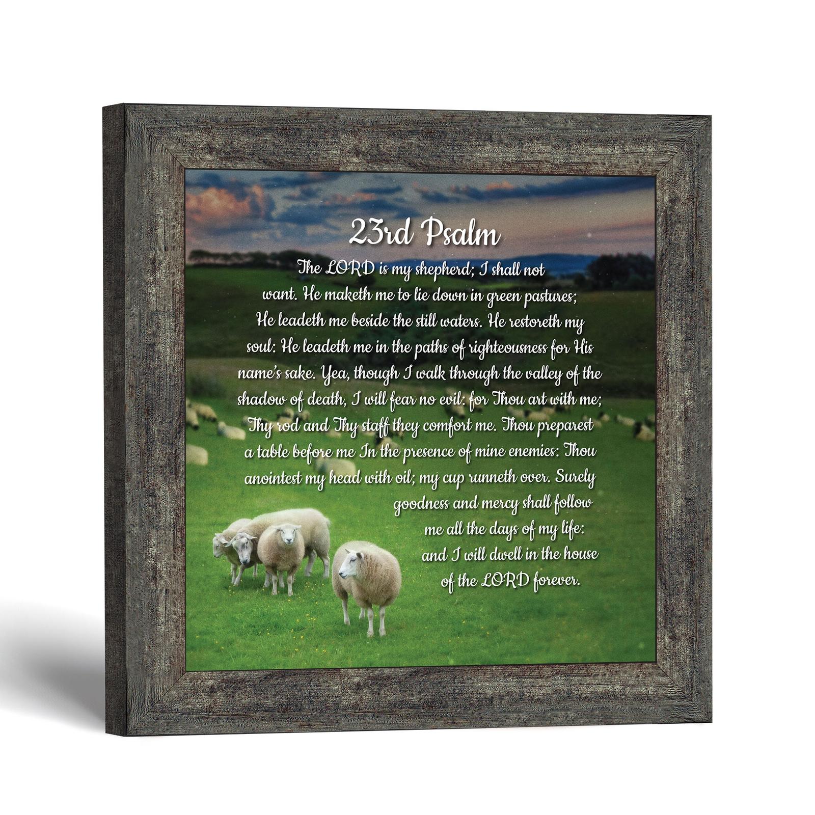 23rd Psalm framed print - The Lord Is My Shepherd Psalm 23 by Crossroads Home Decor