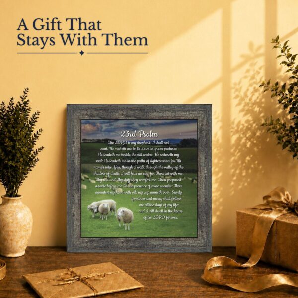 23rd Psalm gift - framed print for a baptism, confirmation, or sympathy gift