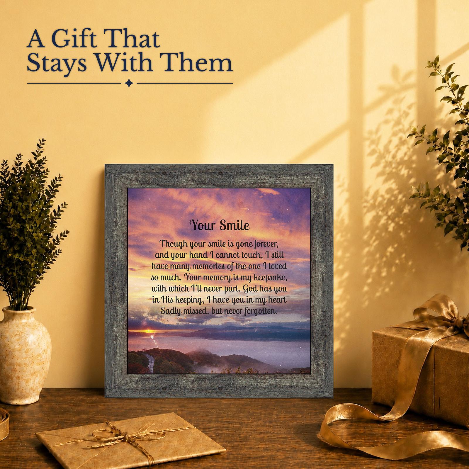 Your Smile gift - memorial framed print for a grieving family member
