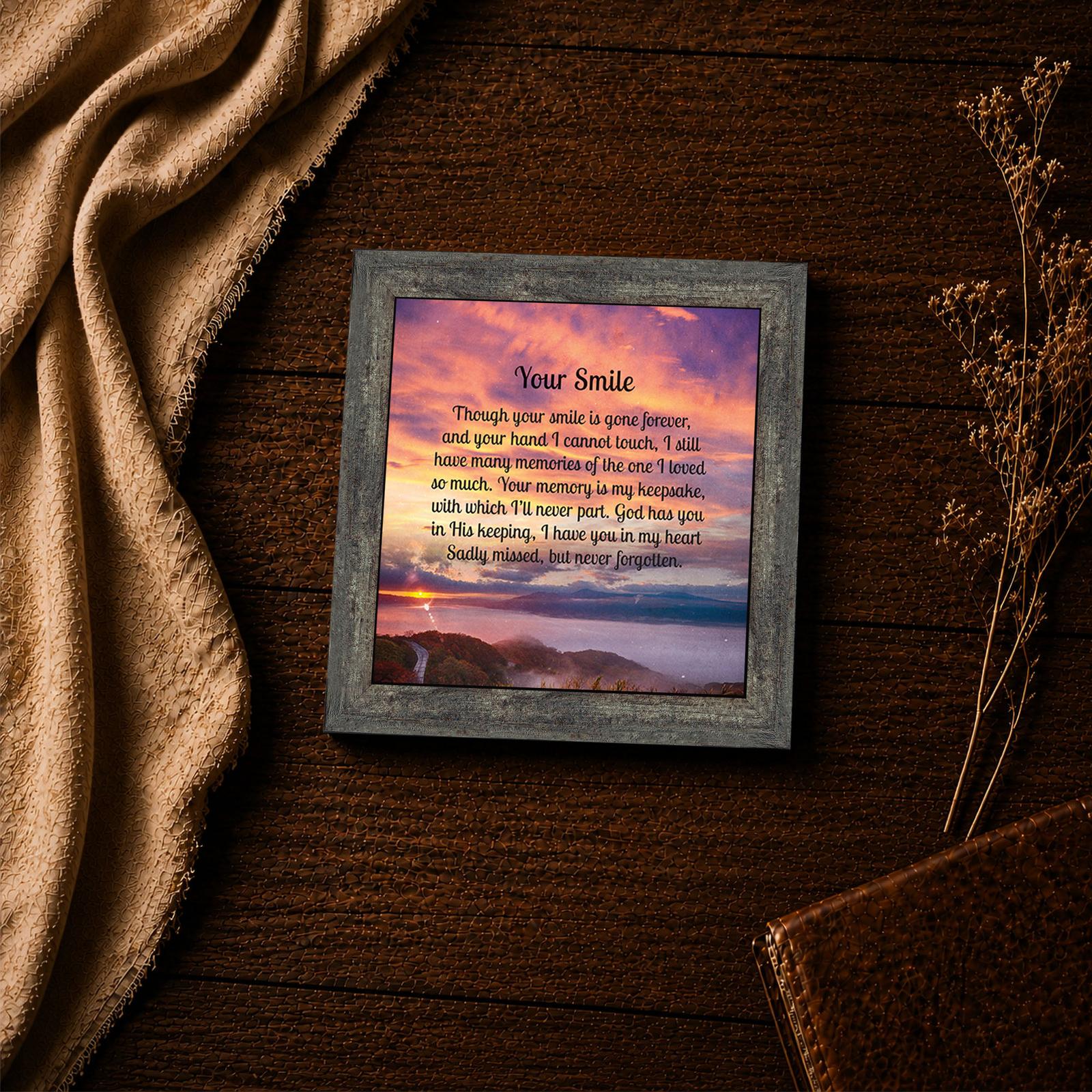 Your Smile poem framed print - memorial inspirational wall art