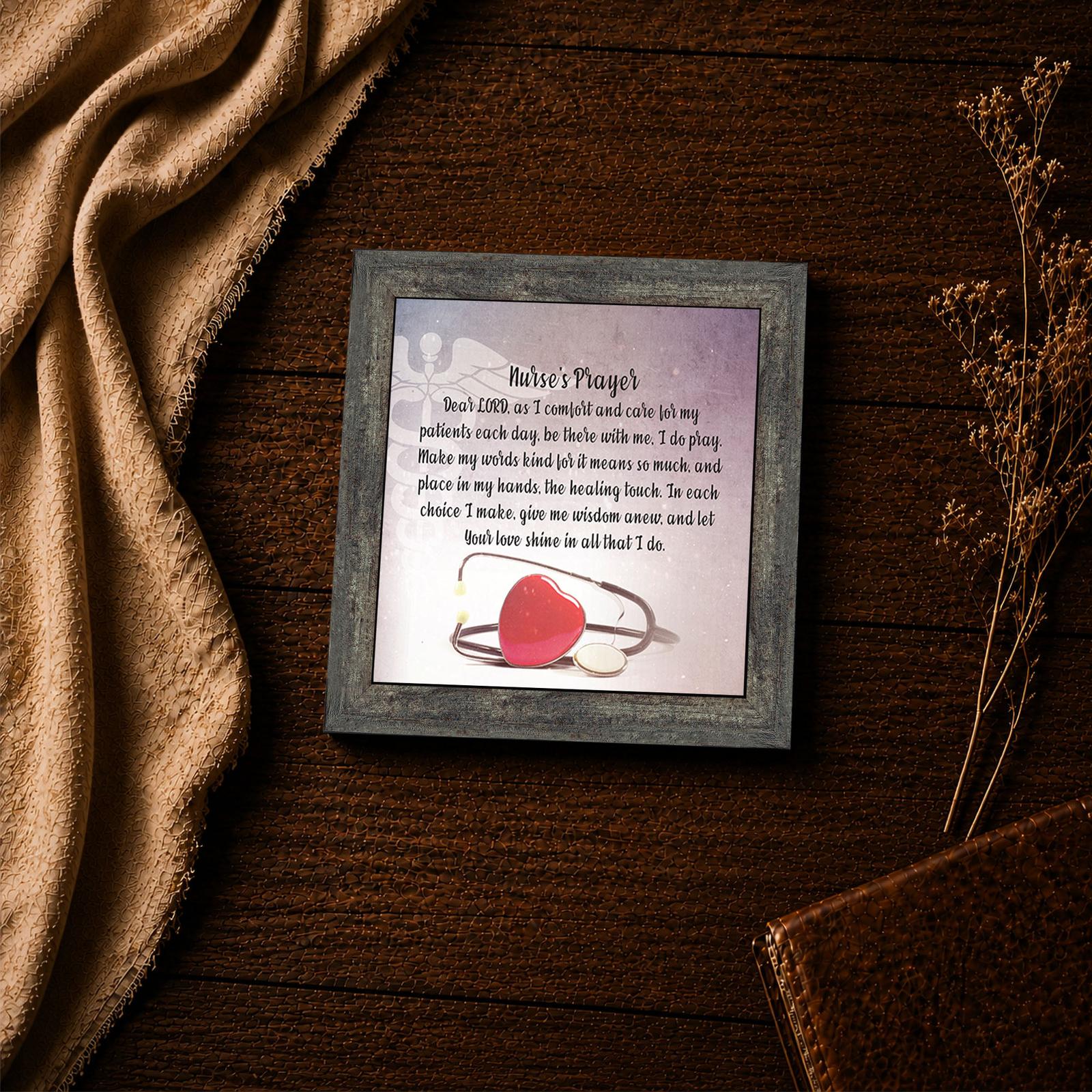 Nurse's Prayer framed print - inspirational keepsake for nurses