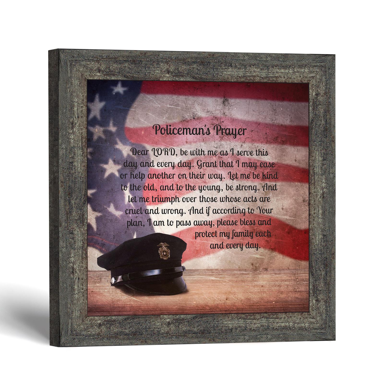 Police officer prayer framed print by Crossroads Home Decor