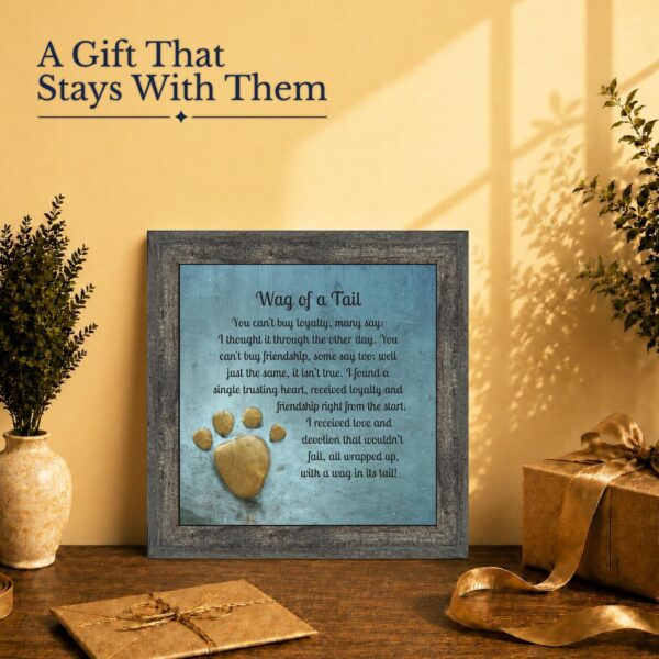 Wag of a Tail gift - framed print for a dog mom or dog dad