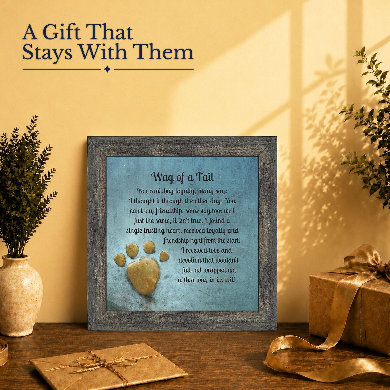 Wag of a Tail gift - framed print for a dog mom or dog dad