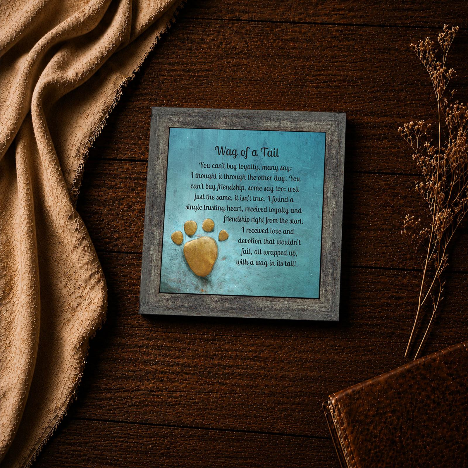 Wag of a Tail Poem framed print - dog loyalty inspirational wall art