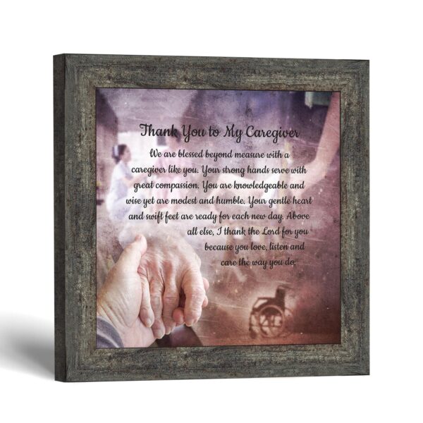 Caregiver poem framed print – Thank You to My Caregiver verse by Crossroads Home Decor