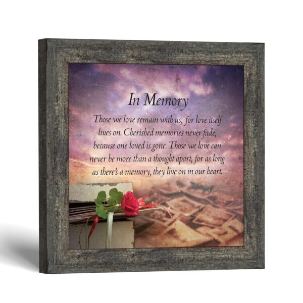 In Memory in loving memory framed print - rose and ribbon design by Crossroads Home Decor