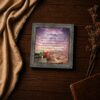 In Memory poem close-up - rose, ribbon and tied letters framed print