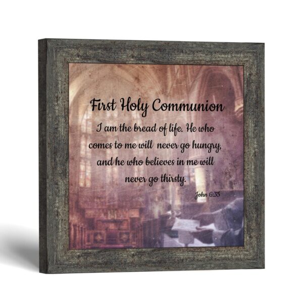 First Holy Communion framed print, John 6:35 by Crossroads Home Decor