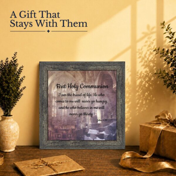 First Holy Communion gift framed print for a boy or girl marking the sacrament