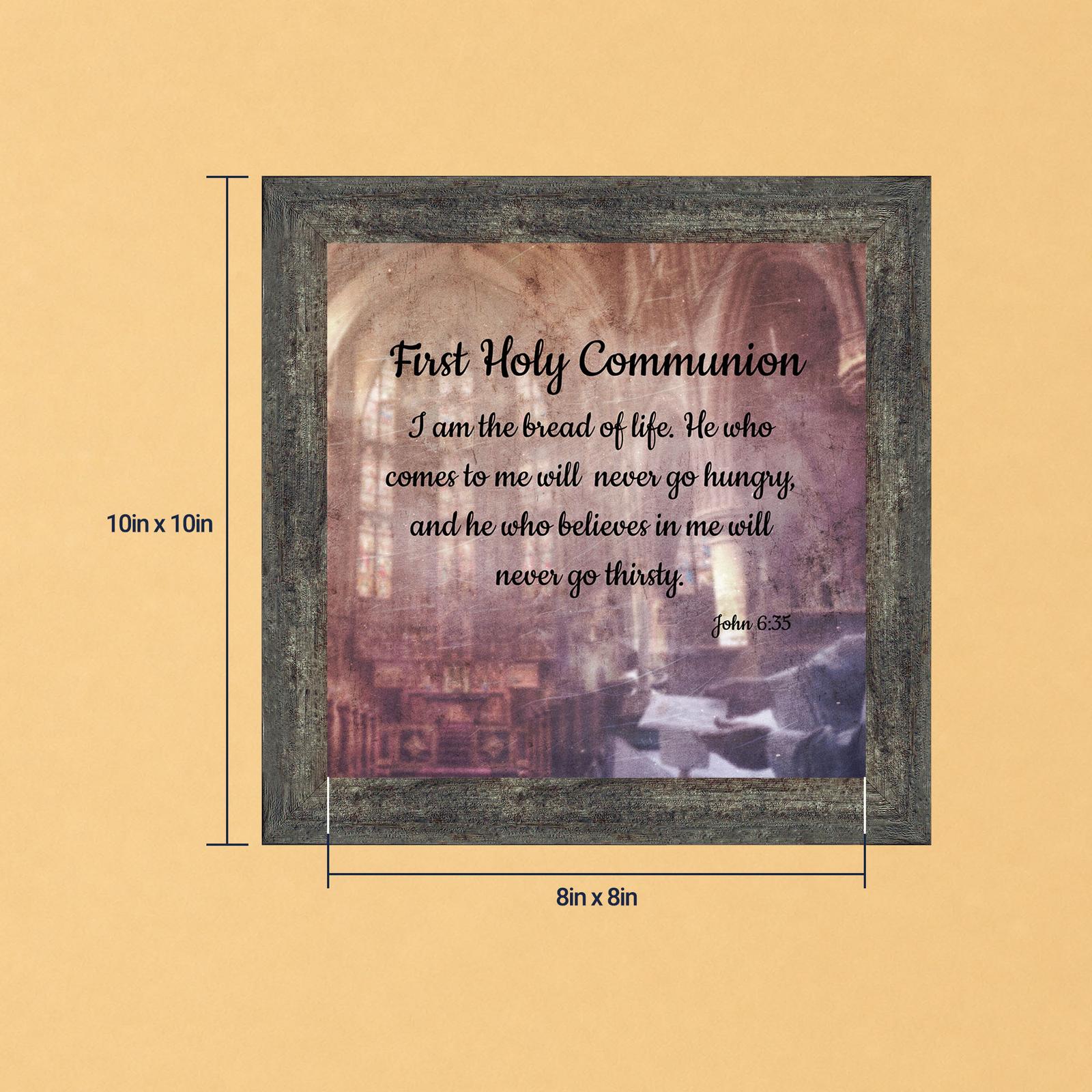 First Holy Communion framed print, John 6:35 by Crossroads Home Decor