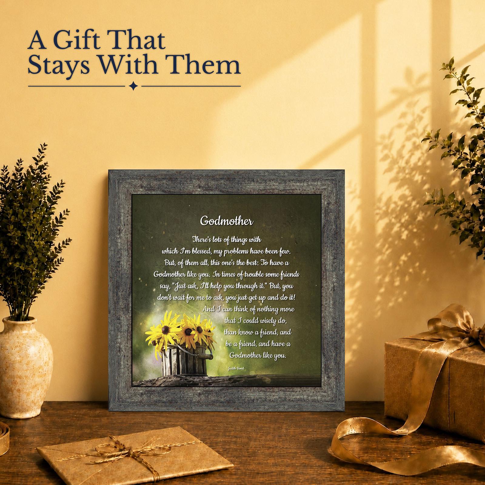 8682BW-2 Godmother thank-you gift - framed print for a godmother from her godchild