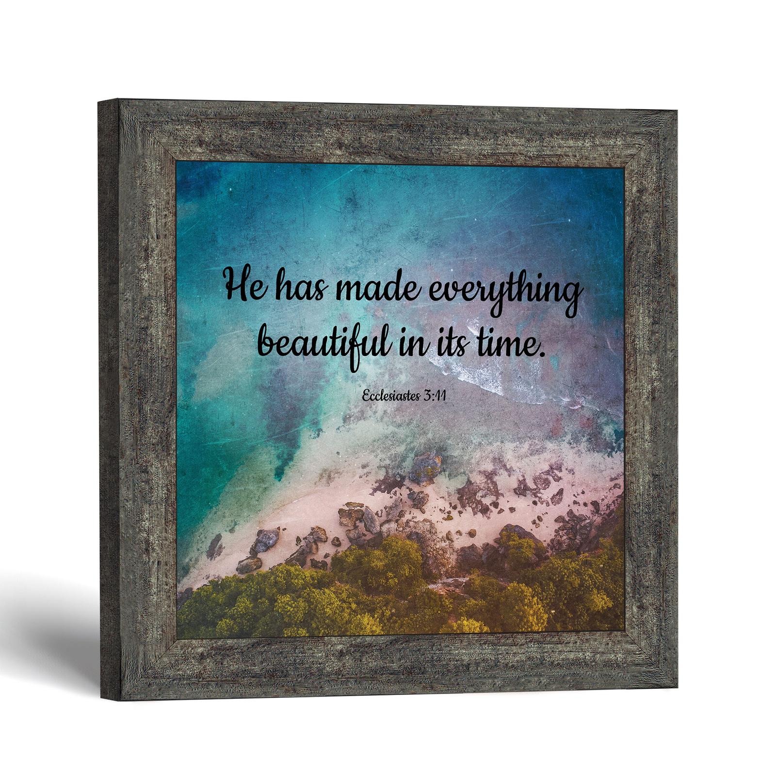 Everything beautiful in its time framed print - Ecclesiastes 3:11 by Crossroads Home Decor
