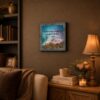 Coastal framed wall art displayed in a kitchen