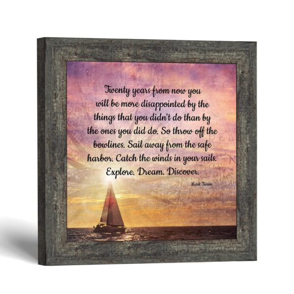 Sailing Motivational framed print - Explore Dream Discover by Crossroads Home Decor