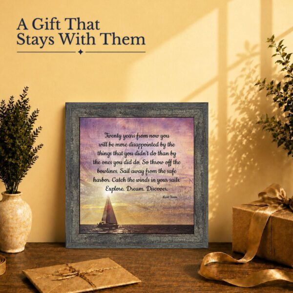 Sailing Motivational gift - framed print for a new graduate