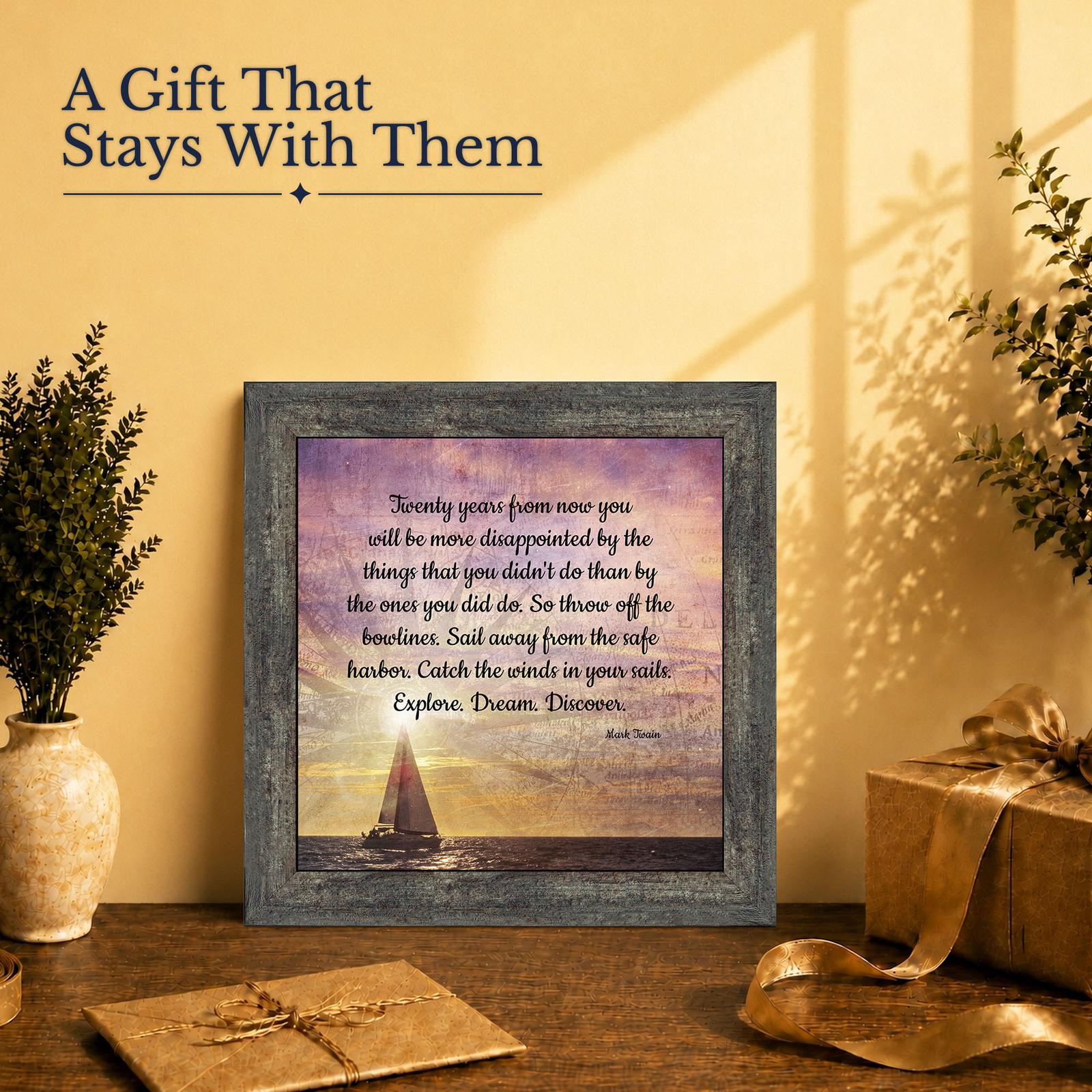 Sailing Motivational gift - framed print for a new graduate