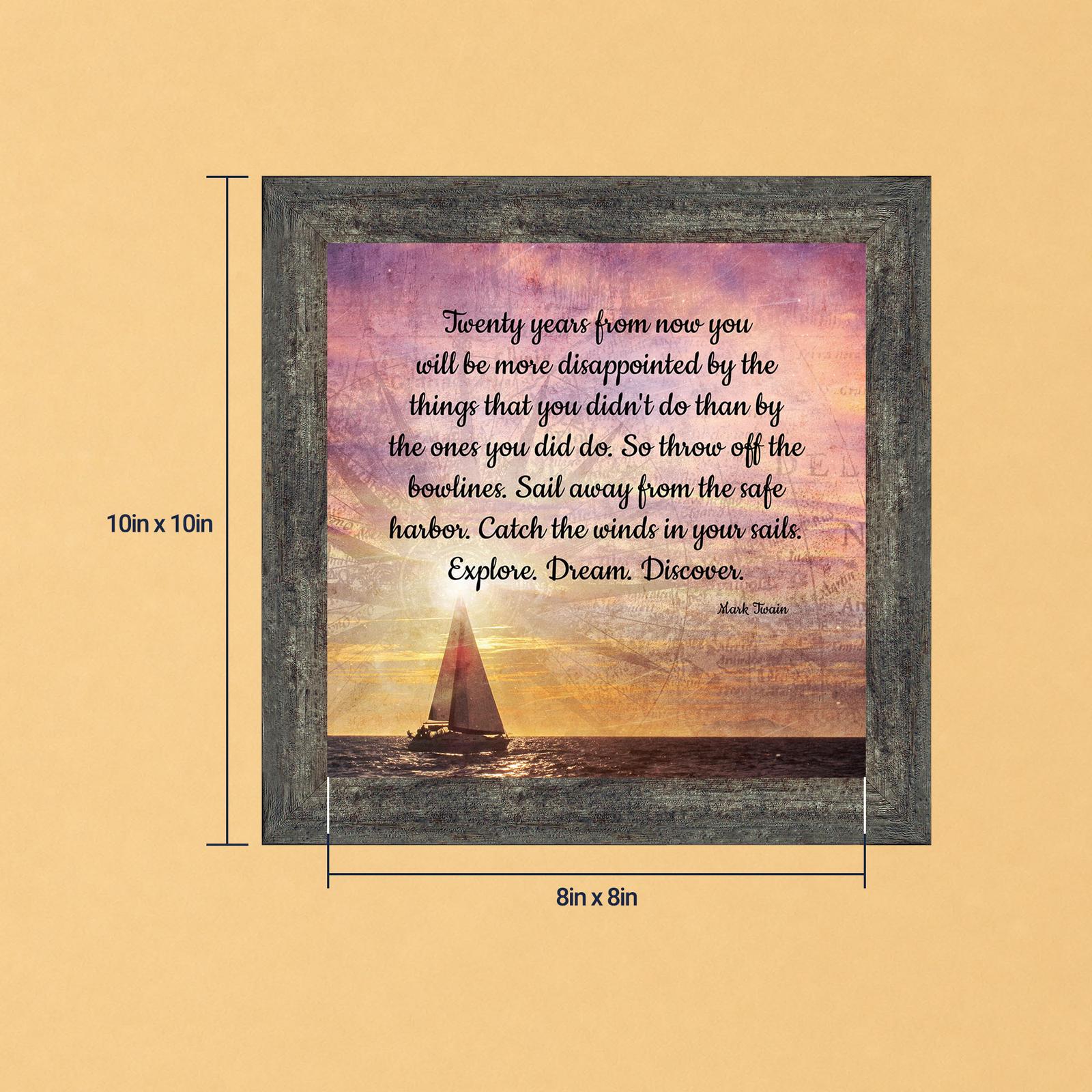 Sailing Motivational framed print - Explore Dream Discover by Crossroads Home Decor